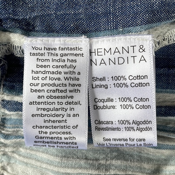 Hemant & Nandita blouson sleeved midi dress EUC size S - Picture 7 of 10